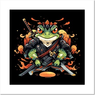 samurai frog Posters and Art